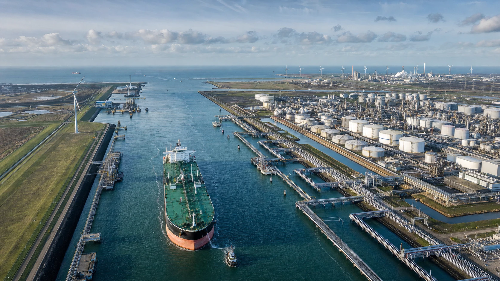 Representative energy terminal imagery for the Rotterdam corridor